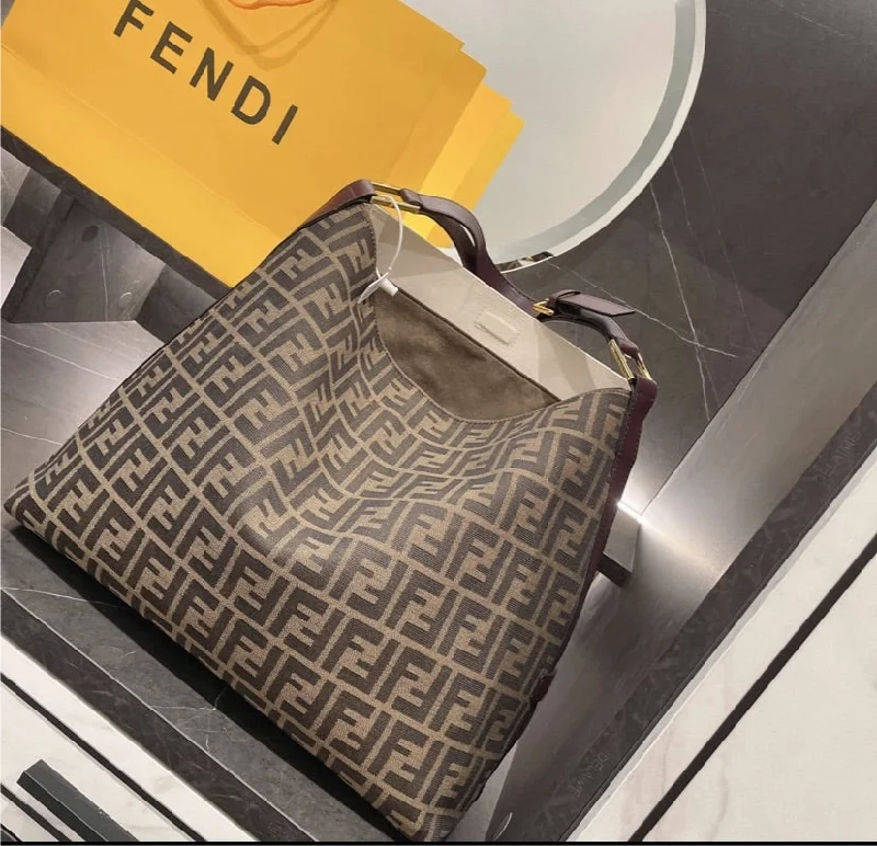 Fendi Baguette bags with a monogram - embossed leather surface for a luxurious feelNew large Fendi shoulder handbag