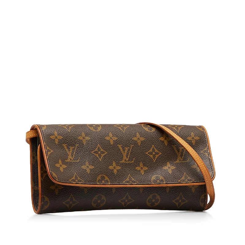 Louis Vuitton bags with a detachable mirror inside for on - the - go touch - upsLouis Vuitton Monogram Pochette Twin GM (Re2GaJ)