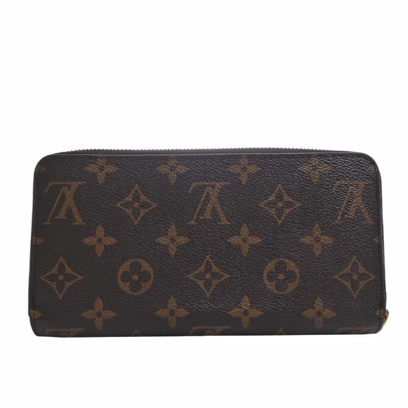 Louis Vuitton crossbody bags in a bold red color for a statementLOUIS VUITTON Monogram Zippy Long Wallet M41895 Brown Women's