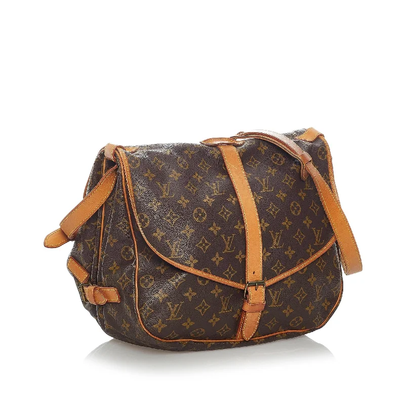 Louis Vuitton backpacks with a hidden back pocket for securityLouis Vuitton Monogram Saumur 35 (30334)