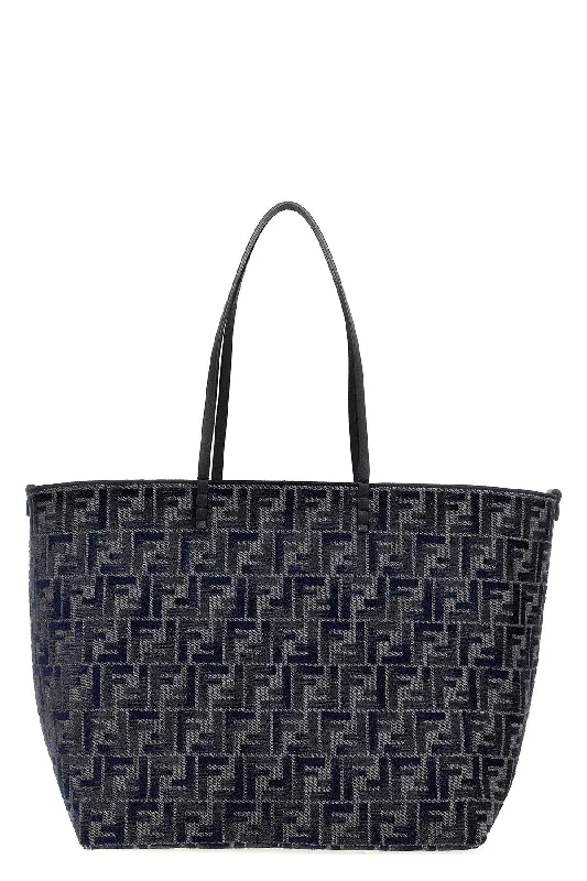 Fendi tote bags with a hand - painted FF pattern for an artisanal and one - of - a - kind touchFendi Women 'Roll Large' Shopping Bag