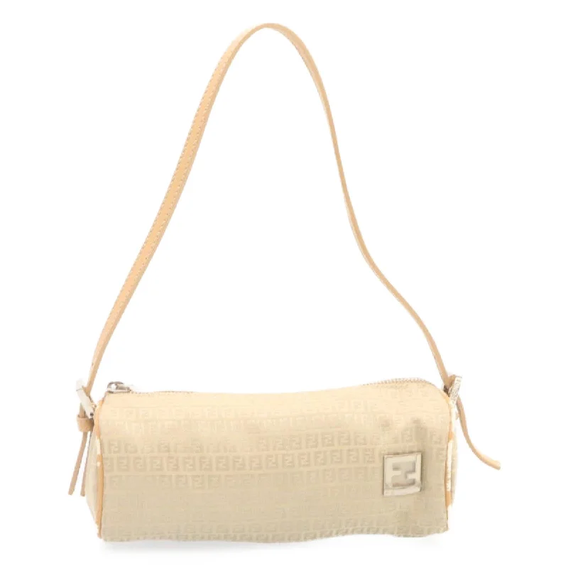 Fendi Sunshine Shopper bags with a structured silhouette and a magnetic - snap closureFENDI Micro Zucca Canvas Accessory Pouch Beige  am1285g