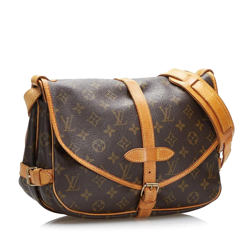 Louis Vuitton bags with a front - zip pocket for small items like keysLouis Vuitton Monogram Saumur 30 (37004)