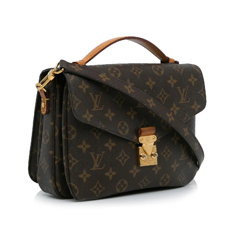 Louis Vuitton bags with a snap - button closure and a decorative charm for styleLouis Vuitton Monogram Pochette Metis (7GfAoc)