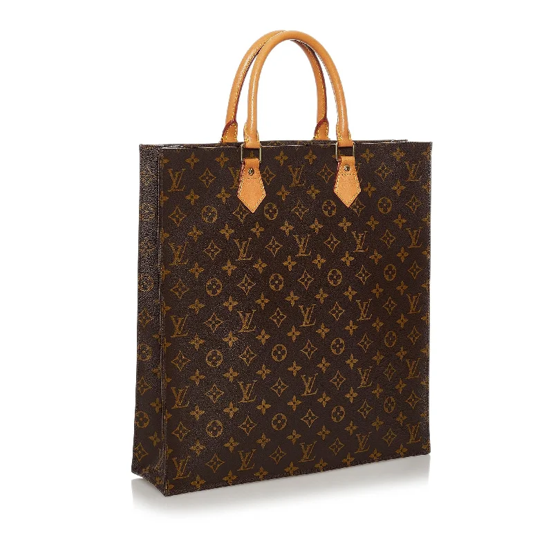 Ladies Louis Vuitton shoulder bags with a wide - width strap for comfortLouis Vuitton Monogram Sac Plat (32937)