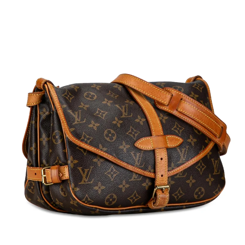 Louis Vuitton bags with a chain - link trim and a leather body for a modern edgeLouis Vuitton Monogram Saumur 30 (c59mCa)