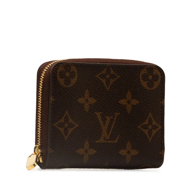 Louis Vuitton bags with a zip - around closure for enhanced securityLouis Vuitton Monogram Zippy Coinpass Coincase M60067 Brown PVC Leather  Louis Vuitton