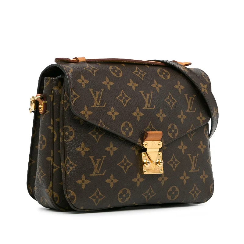 Louis Vuitton handbags with a patent - leather finish for a shiny lookLouis Vuitton Monogram Pochette Metis (d7mvpW)