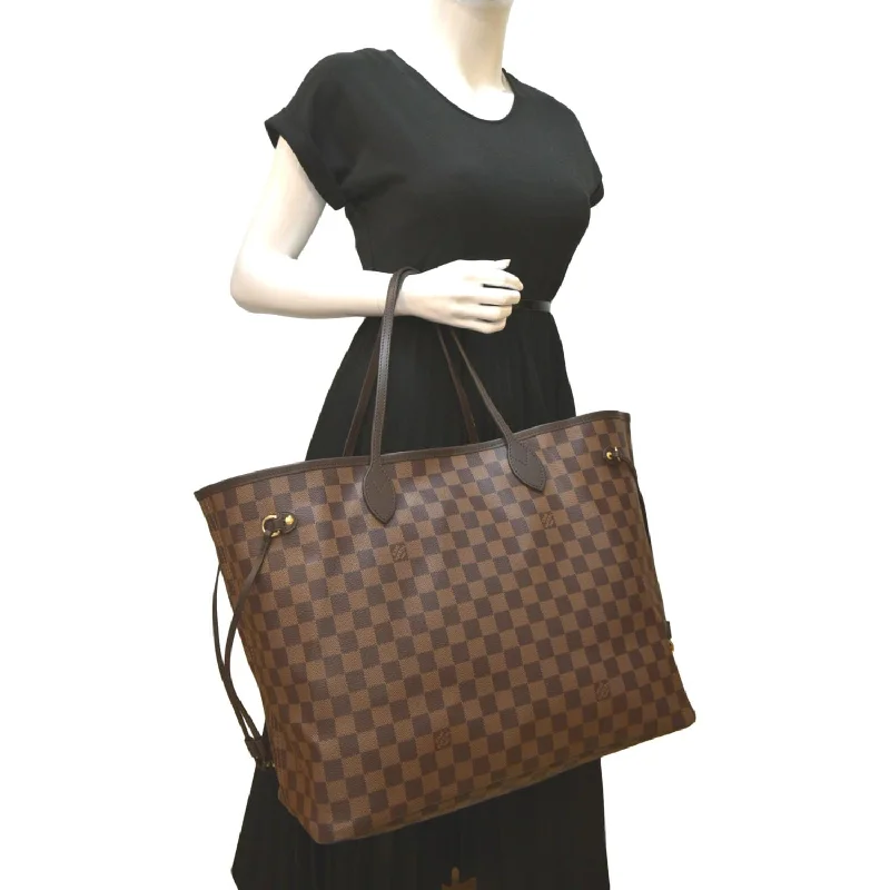 Small - sized Louis Vuitton Pochette Metis bags for a compact carryLOUIS VUITTON Neverfull GM Damier Ebene Tote Shoulder Bag Brown