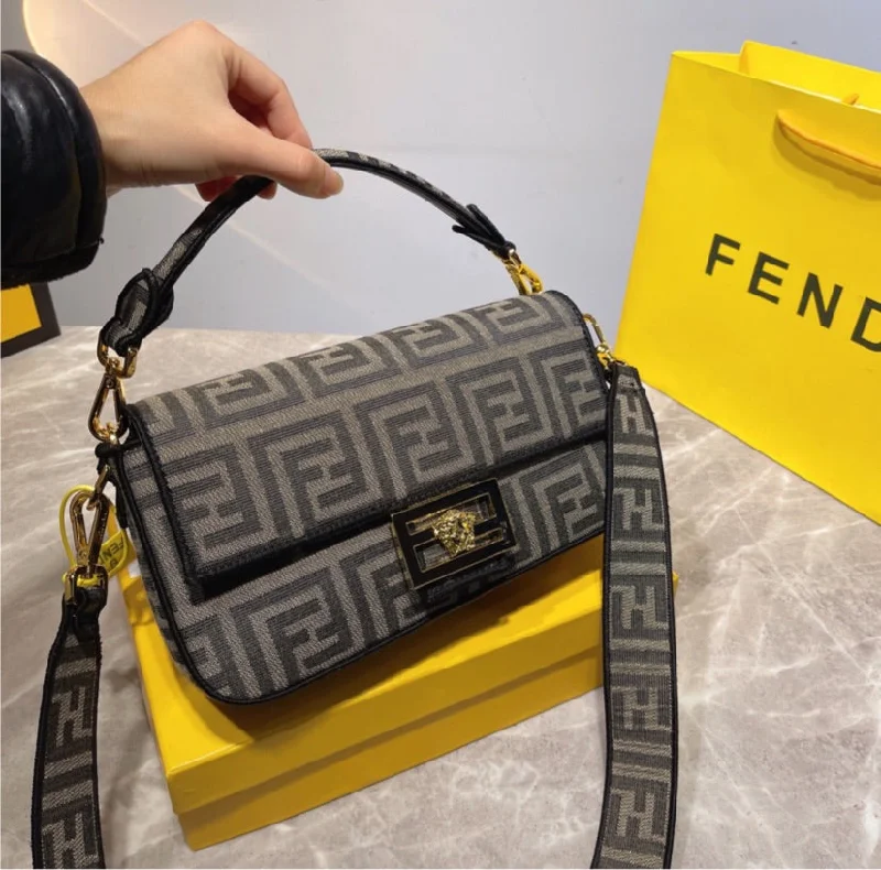 Fendi tote bags with a printed Fendi logo on the front for high brand visibilityNew woman Fendi 2021 handbag