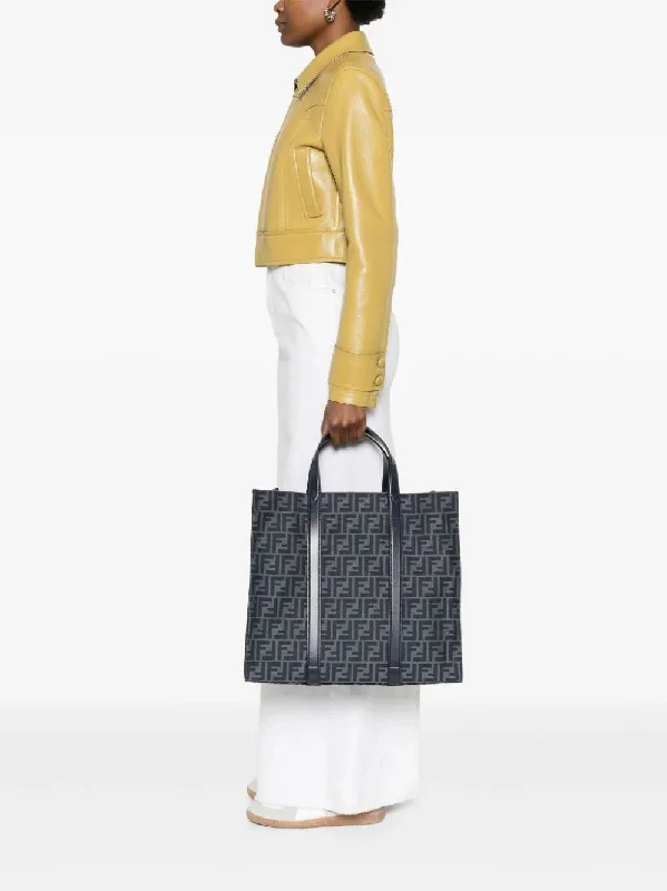 Fendi crossbody bags with a reflective strap for safety during low - light conditionsFendi Men Ff-Jacquard Tote Bag