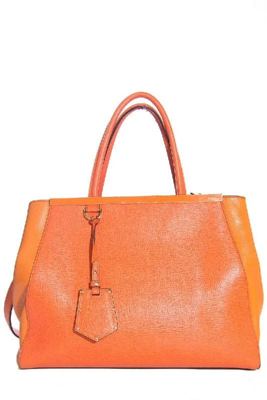 Fendi crossbody bags with a detachable fanny pack strap for a trendy and practical optionFendi Orange Medium 2Jours Tote Bag