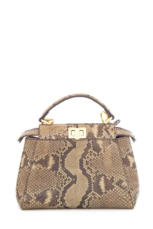 Fendi bags with a detachable camera holder for photography enthusiastsFendi Python Peak-A-Boo