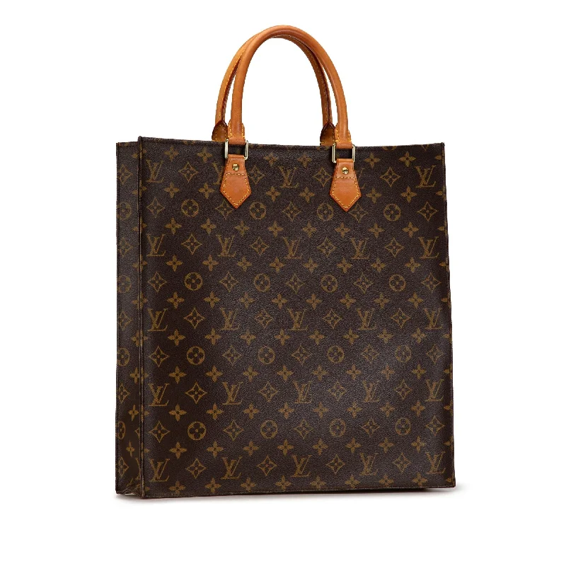 Louis Vuitton handbags with a back - zip pocket for storing valuablesLouis Vuitton Monogram Sac Plat (oRKVUT)