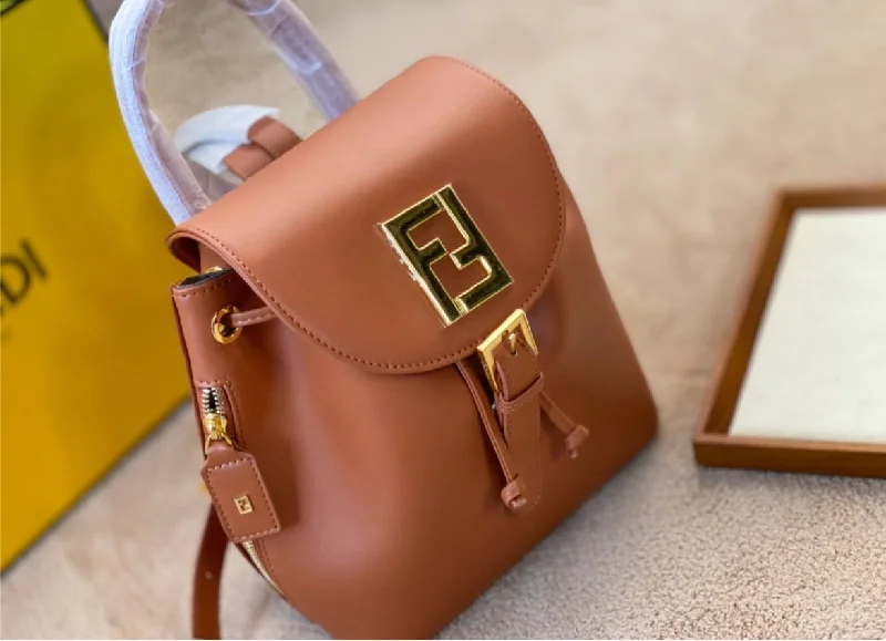 Fendi handbags with a glow - in - the - dark FF logo for a fun and unique featureWoman Fendi shoulder backpack