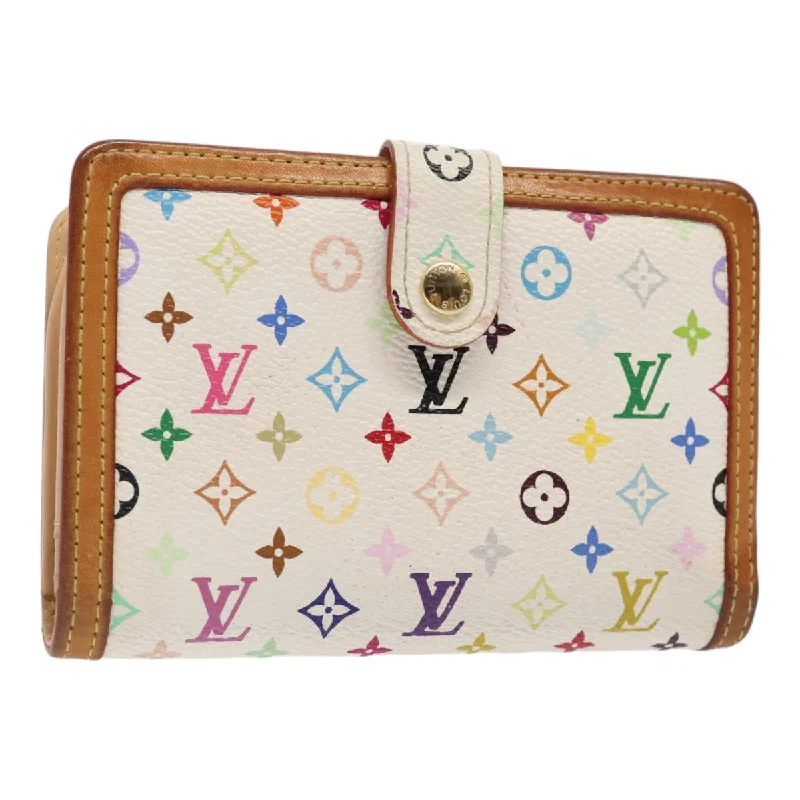 Louis Vuitton handbags with a beaded trim for a touch of glamourLOUIS VUITTON Multicolor Portefeuille Viennois Wallet Black M92987 Auth bs17392