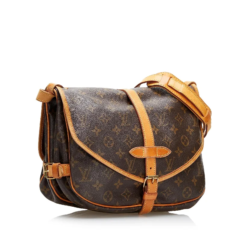 Louis Vuitton handbags with a metal - framed clasp for durabilityLouis Vuitton Monogram Saumur 30 (36762)