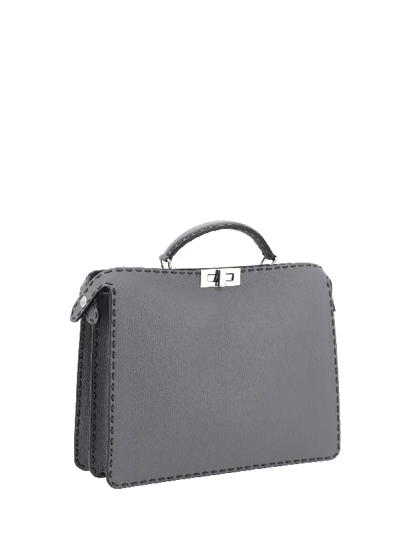 Ladies Fendi shoulder bags with a tassel - decorated zipper for added charm and styleFendi Men Peekaboo Handbag