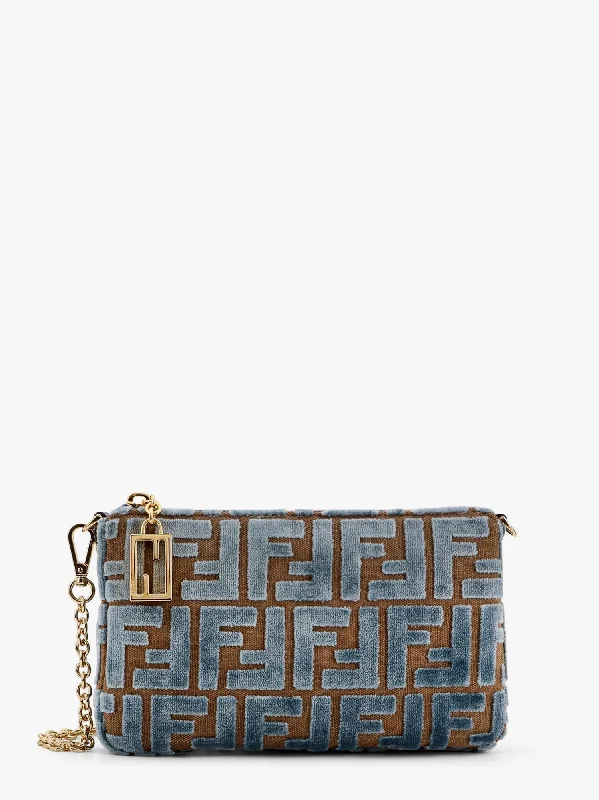 Fendi handbags with a beaded trim for a glamorous and eye - catching lookFendi Women Fendi Blue Clutches