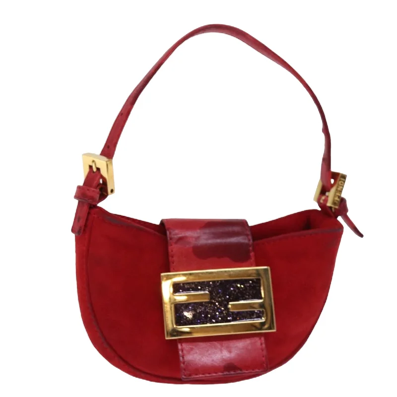 Fendi backpacks with a padded laptop sleeve for travel and work - related useFENDI Mini Croissant Hand Bag Suede Red  77631