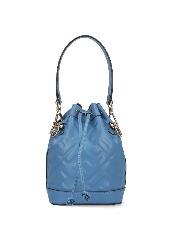 Fendi By The Way bags with a 3D - printed FF logo for a modern and textured lookFendi Women "Mon Tresor" Mini Bucket Bag