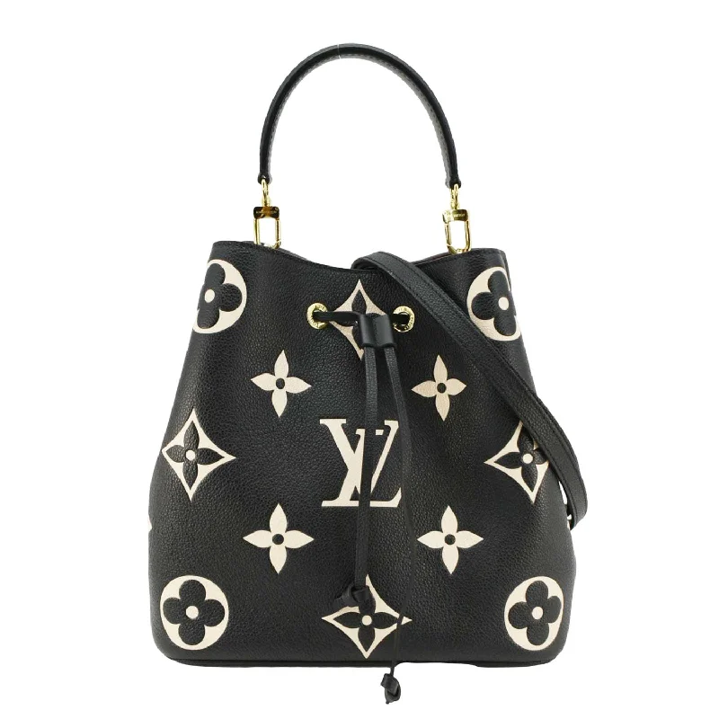 Louis Vuitton crossbody bags with a printed floral pattern for femininityLOUIS VUITTON NeoNoe MM Bicolor Monogram Empreinte Shoulder Bag Black