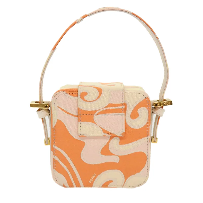 Fendi crossbody bags with a printed floral pattern for a feminine and romantic touchFENDI Mini Mamma Baguette Pouch Nylon Orange  46674