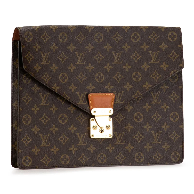 Louis Vuitton backpacks with a hidden back pocket for securityLouis Vuitton Monogram Porte-Documents Senateur (I1CQLJ)