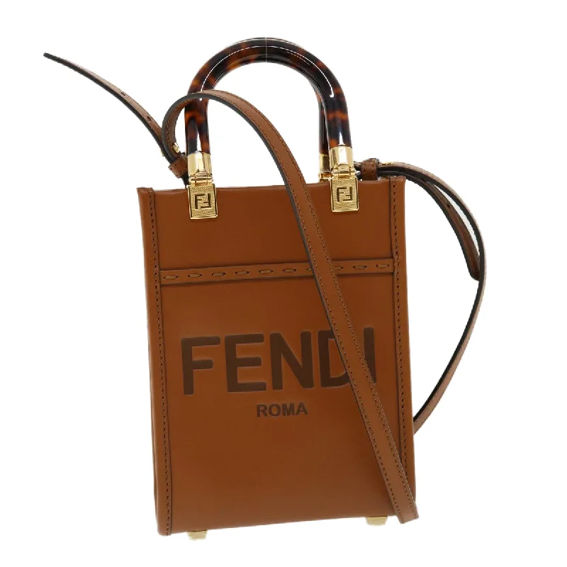 Ladies Fendi Peekaboo bags with gold - toned hardware for a touch of luxuryFENDI mini sunshine shopper Shoulder Bag Calfskin Leather 8BS051ABVL  32629A