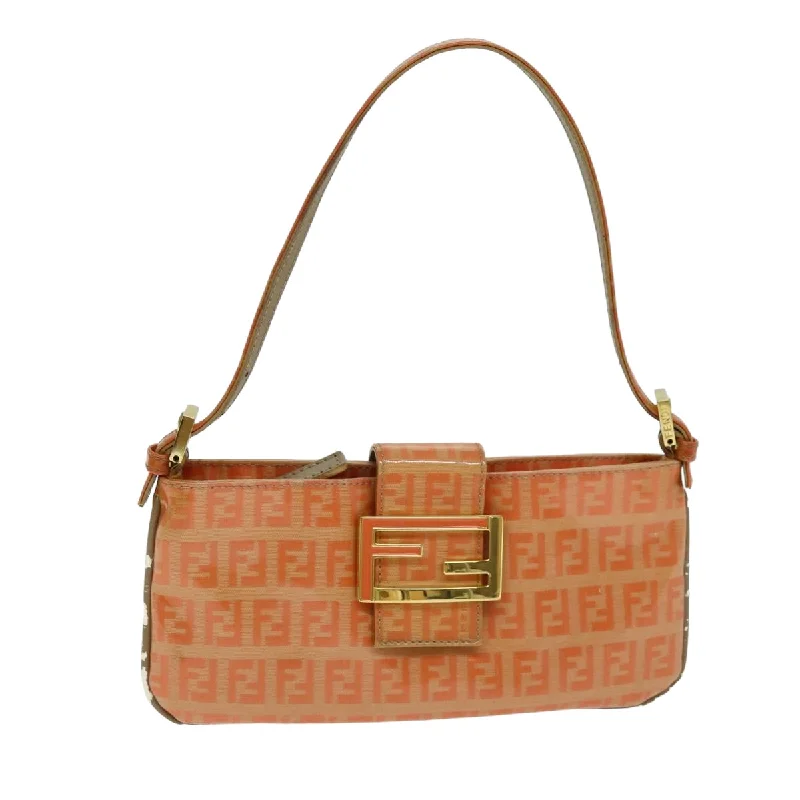 Fendi bags with a patent - leather finish for a shiny and sophisticated appearanceFENDI Mamma Baguette Zucchino Shoulder Bag Enamel Orange  yk13461