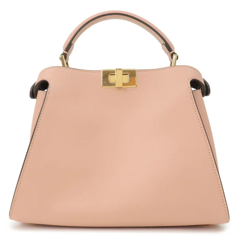 Ladies Fendi shoulder bags with a tassel - decorated zipper for added charm and styleFENDI Peekaboo Iconic Essentially Leather 2Way Bag Pink 8BN302