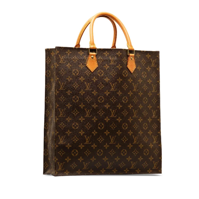 Louis Vuitton tote bags with a double - handle and shoulder - strap optionLouis Vuitton Monogram Sac Plat (Ts27B0)