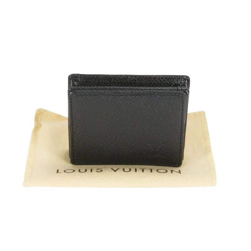 Louis Vuitton bags with a zip - around closure for enhanced securityLouis Vuitton Münzmappe Black Taiga