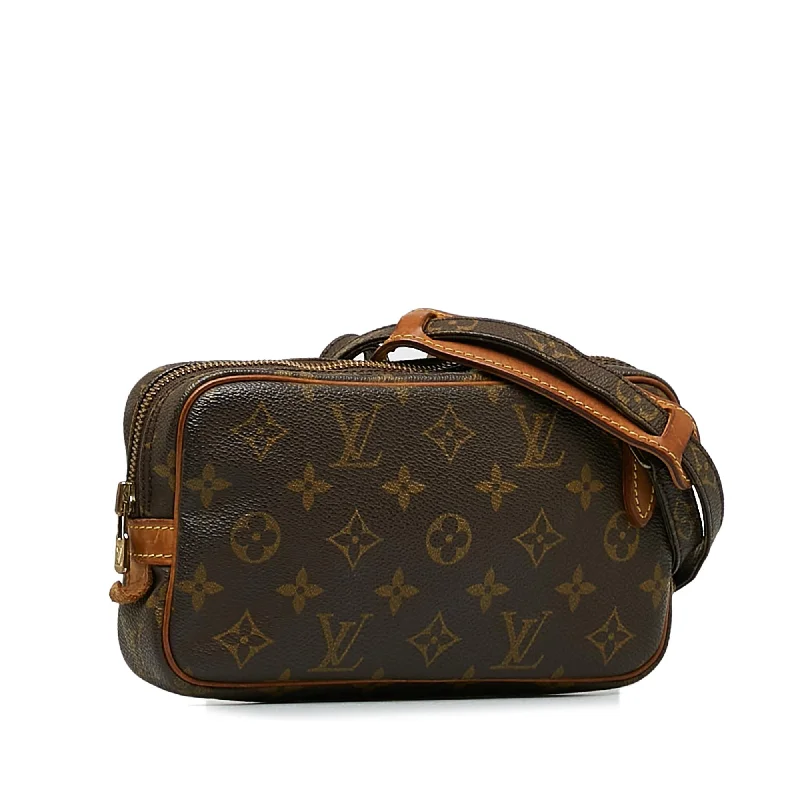 Ladies Louis Vuitton Capucines bags with a detachable shoulder strapLouis Vuitton Monogram Pochette Marly Bandouliere (F4V91h)