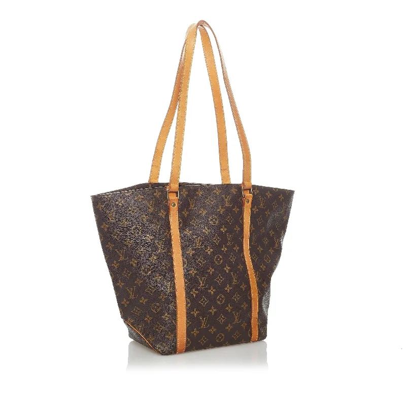 Louis Vuitton bags with a snap - button closure and a decorative charm for styleLouis Vuitton Monogram Sac Shopping 48 (32517)