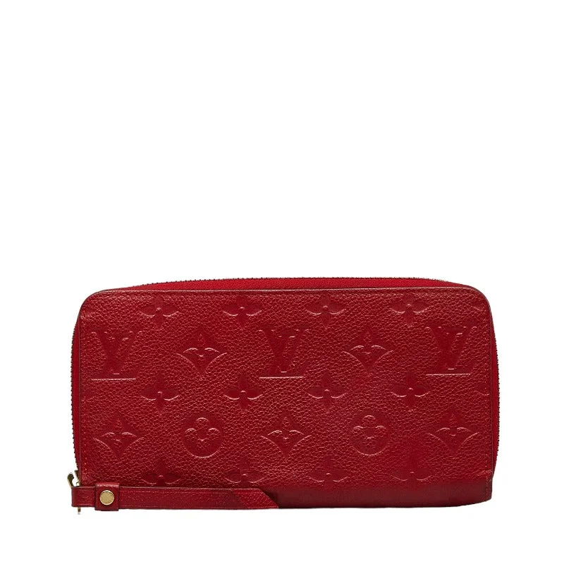 Louis Vuitton tote bags with a printed LV logo on the front for brand visibilityLouis Vuitton Monograms Portfolio Clementine Roundfassner Long Wallet M60169 Red Leather Ladies Louis Vuitton (London)