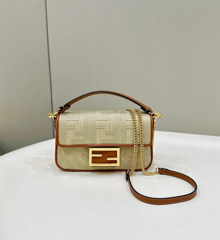 Fendi handbags with a metallic - finish FF logo for a bold and glamorous lookWF - Fendi Bags - 233