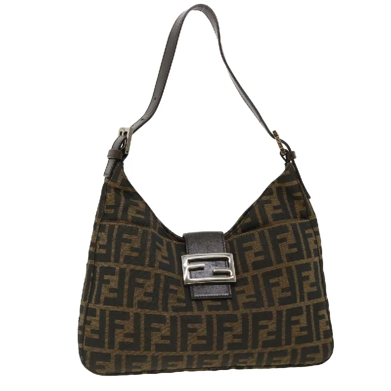 Fendi Sunshine Shopper bags with a removable interior organizer for customized storageFENDI Mamma Baguette Zucca Canvas Shoulder Bag Brown  tb147