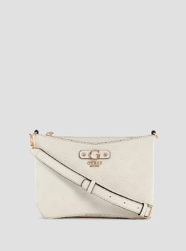 Guess bags with gold-tone hardwareWhite Gerty Crossbody Bag