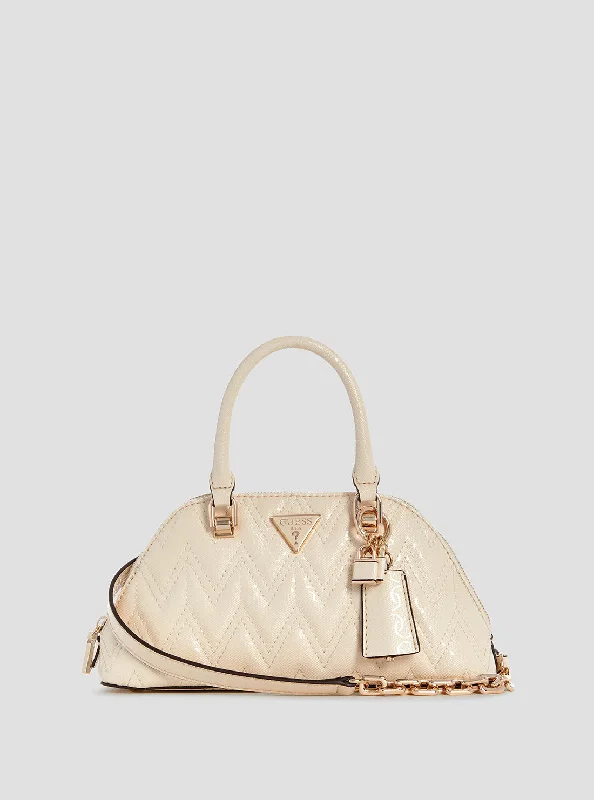 Guess bags with gold-tone hardwareWhite Adelard Satchel Bag