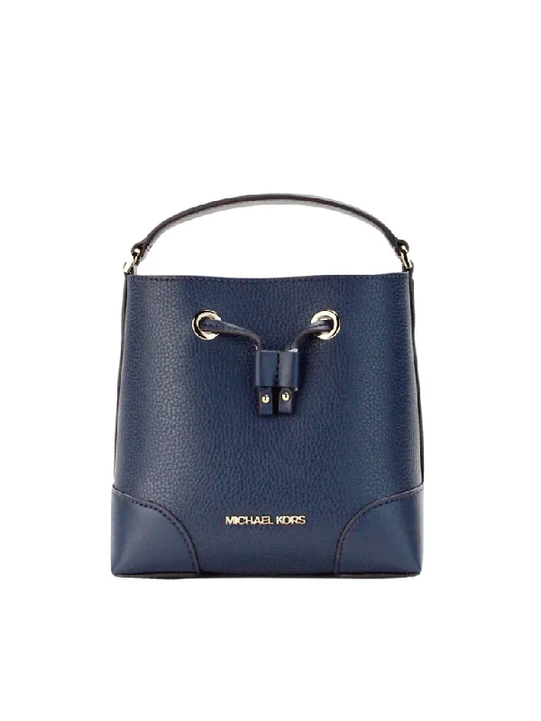 Michael Michael Kors Bags for camping trips with a water - resistant and rugged designMichael Kors  Mercer Mini Pebbled Leather Bucket Bag-Navy