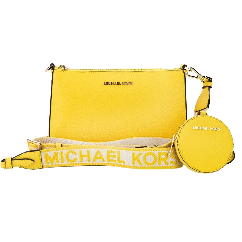 Michael Michael Kors Bags for car shows in a sleek and modern styleMichael Kors Jet Set Daffodil Vegan Crossbody Tech Attachment Bag Purse