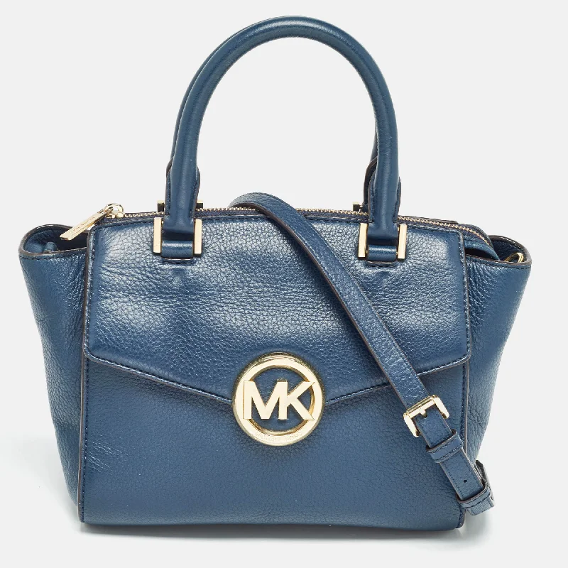 Michael Michael Kors Bags for trade shows to carry samples and brochuresNavy Blue Leather Hudson Satchel