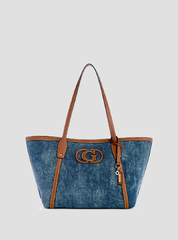 Guess bags with contrasting color accentsBlue Denim Sebina Tote Bag