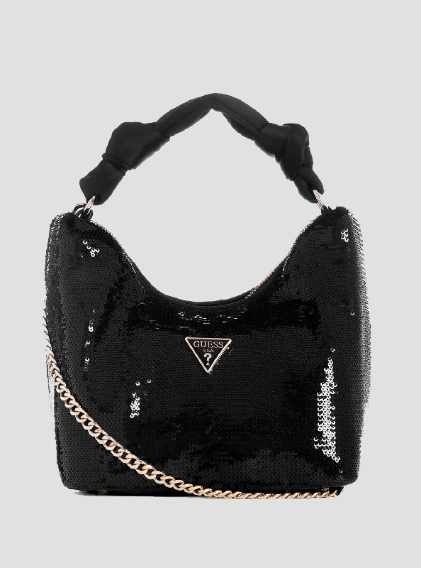 Guess bags perfect for travel and weekend getawaysBlack Velina Sequin Hobo Bag