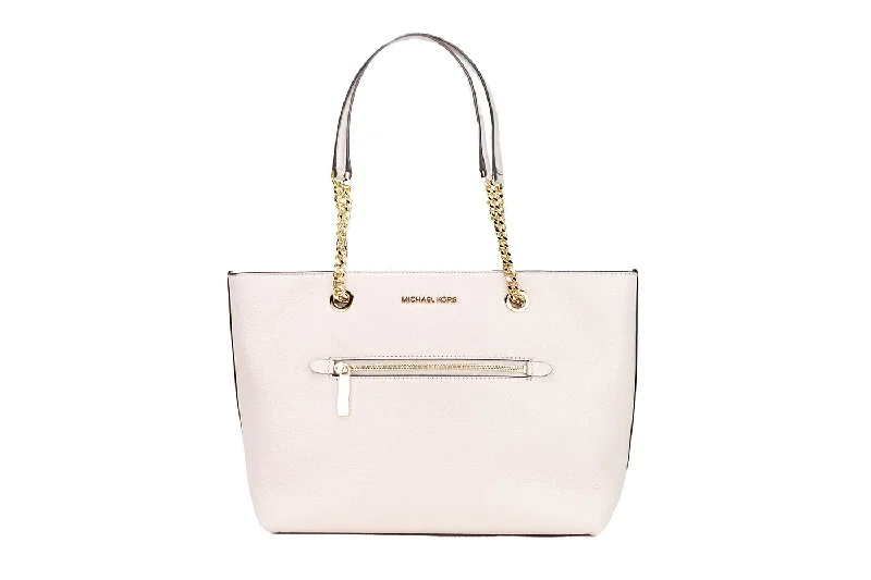 Michael Michael Kors Bags for backpackers who want a touch of luxuryMichael Kors Jet Set Medium Powder Blush Leather Front Zip Chain Tote Bag Purse