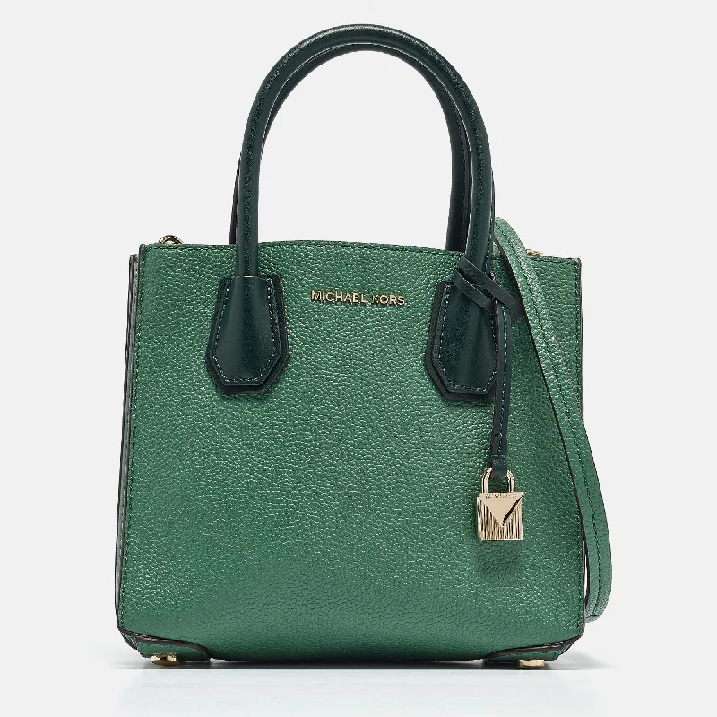 Michael Michael Kors Bags for housewarming parties to carry small giftsGreen Leather Medium Mercer Tote