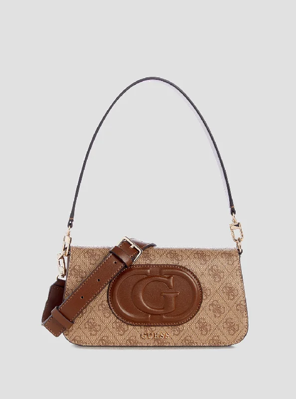 Guess bags with monogram detailsEco Brown Logo Mietta Shoulder Bag