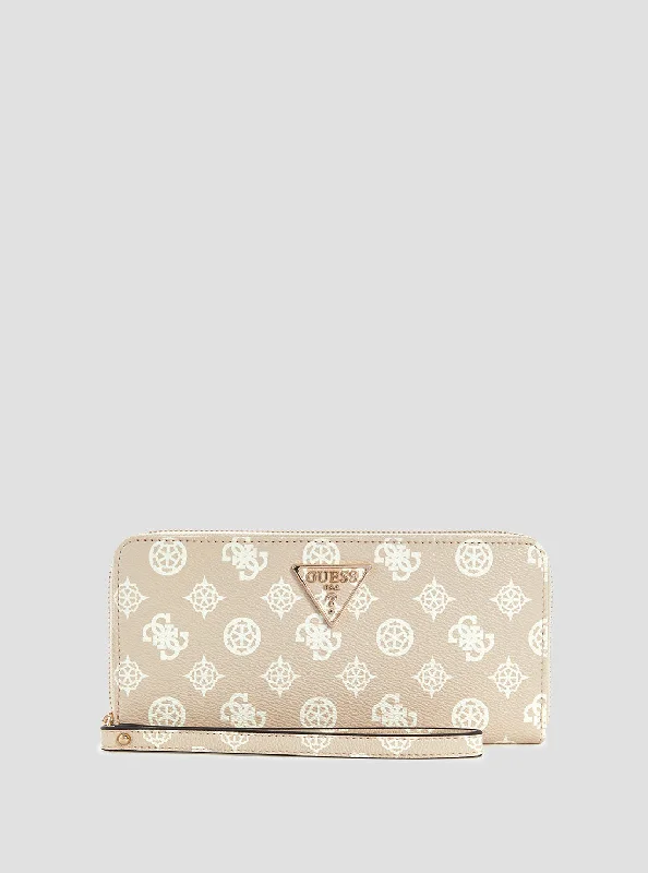 Guess bags available in neutral colorsBeige Logo Laurel Large Wallet