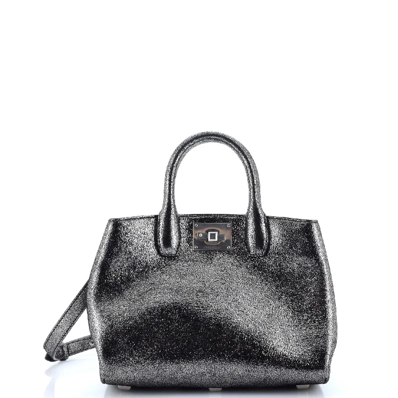 Studio Box Satchel Glitter Leather Small